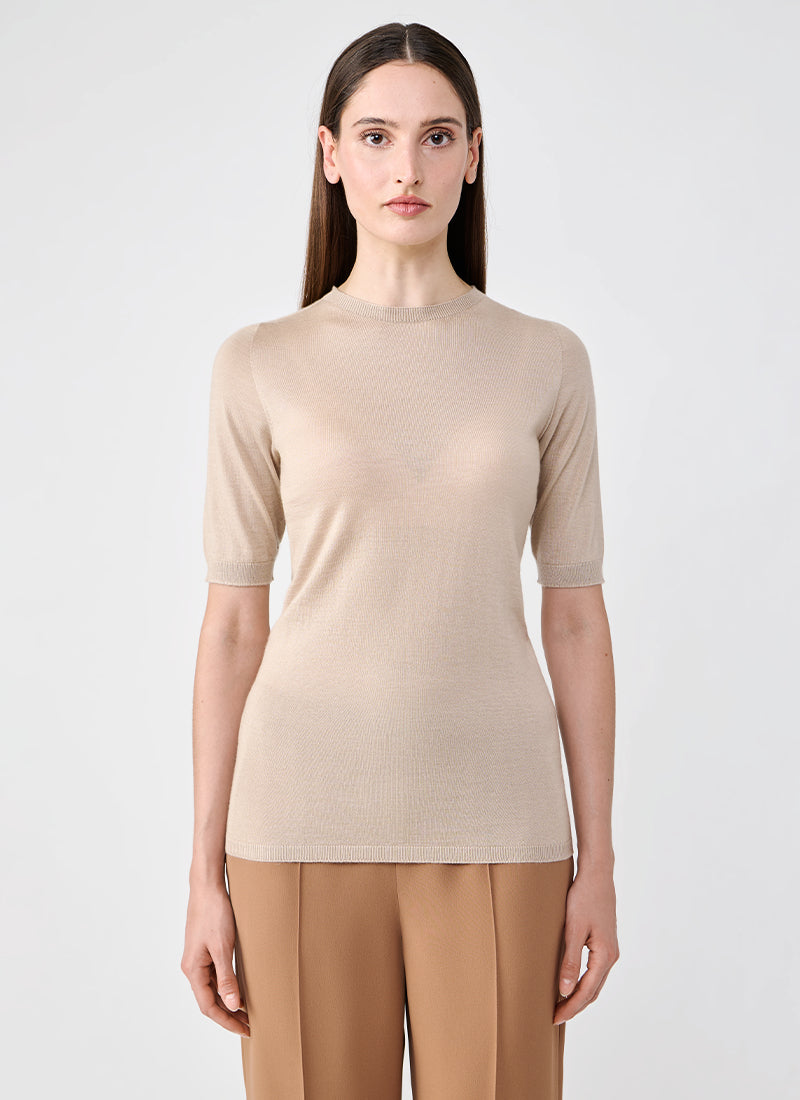 Ribbed Short Sleeve Sweater
