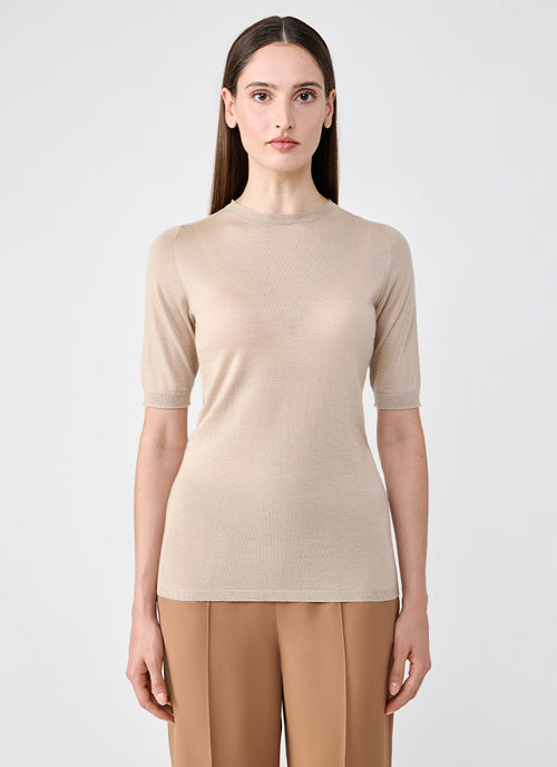 Fabiana Filippi Ribbed Short Sleeve Sweater