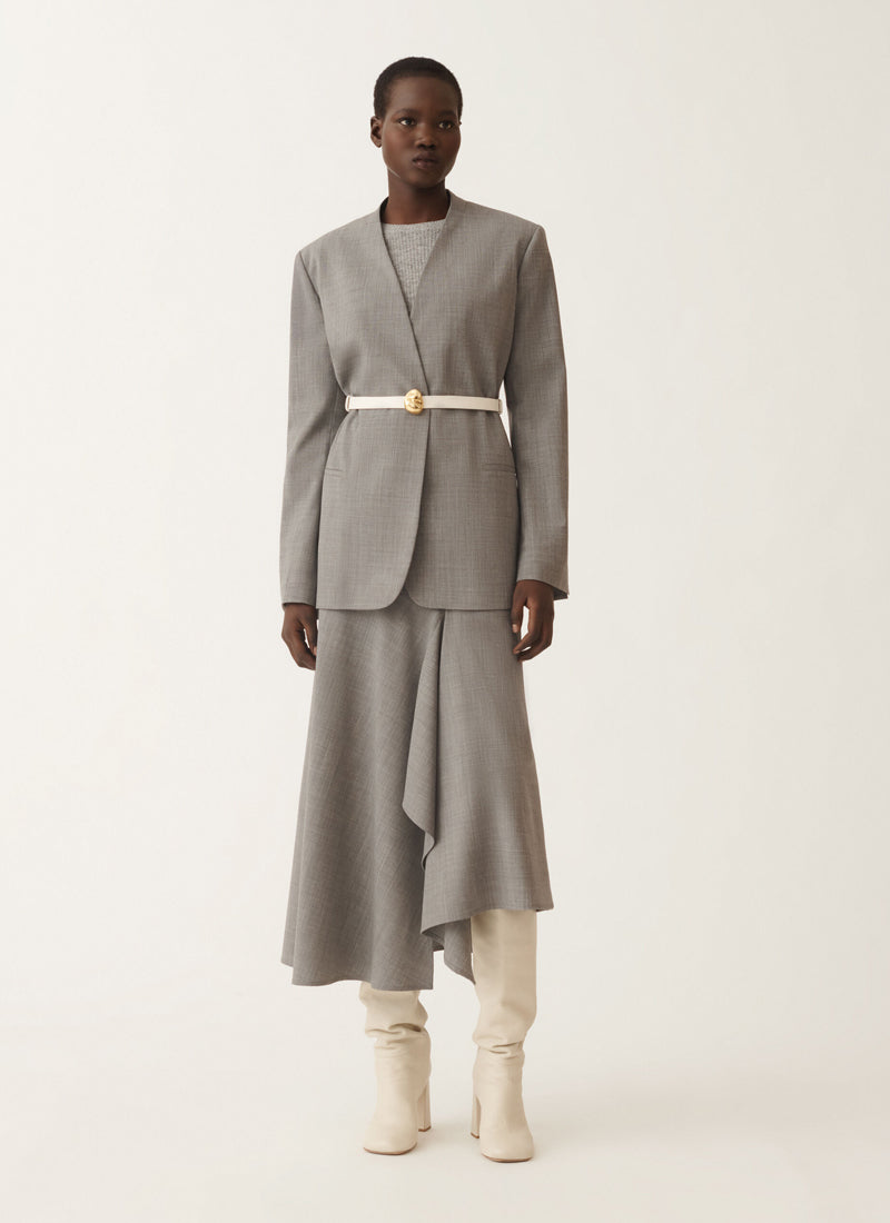 FABIANA FILIPPI 長袖トップス グレー Fabiana Filippi Double Diagonal Cape in Charcoal
