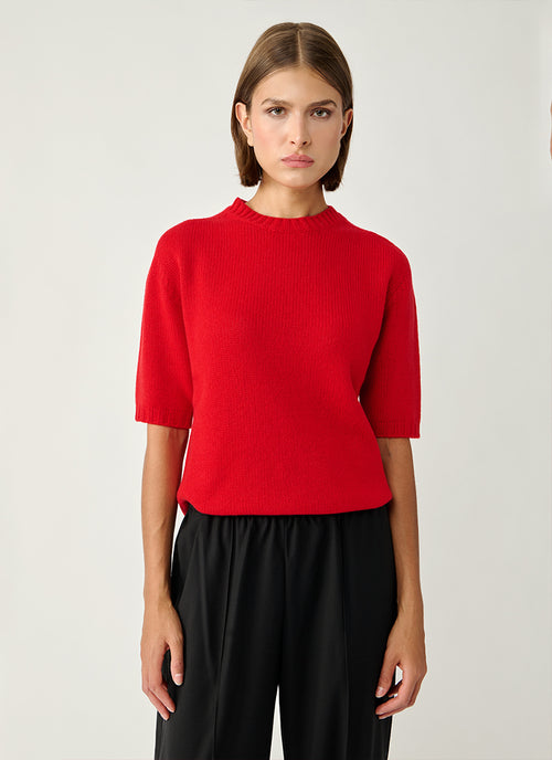 Short Sleeve Gauzed Cashmere Sweater by Fabiana Filippi at Andrews