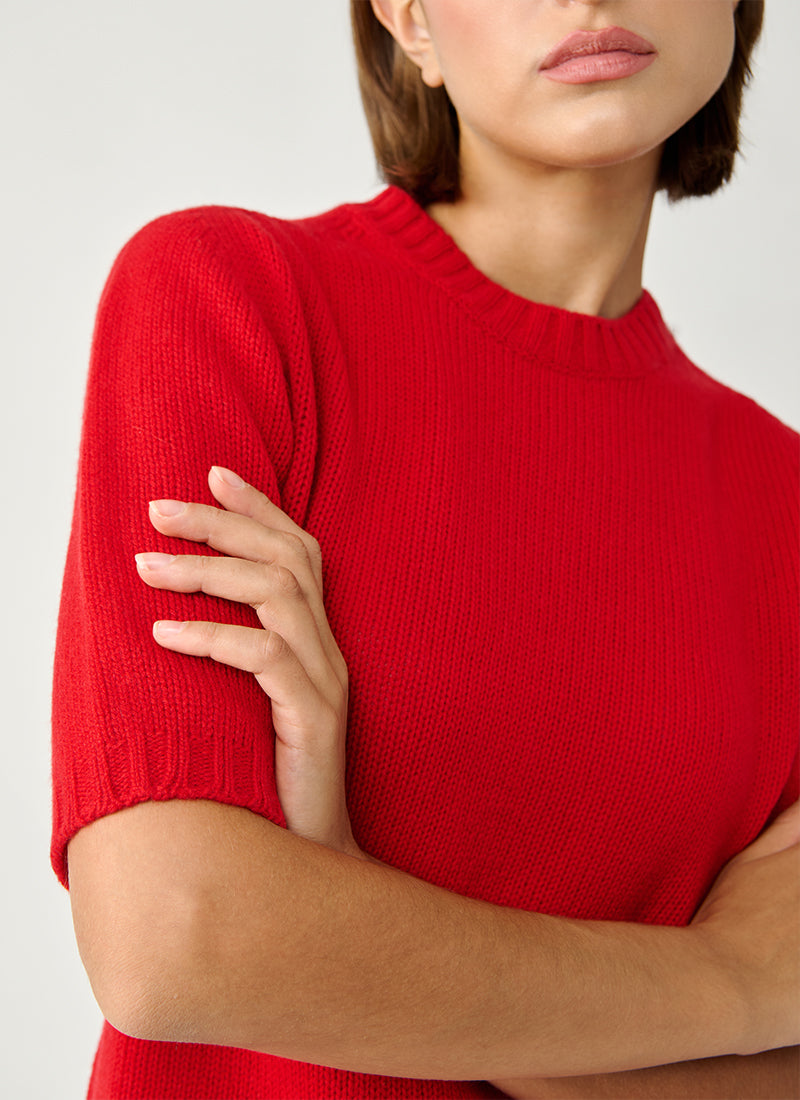 Short Sleeve Gauzed Cashmere Sweater by Fabiana Filippi at Andrews