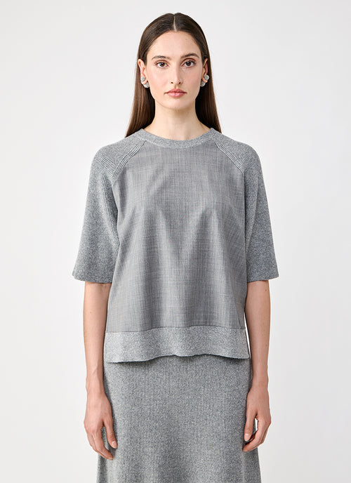 Woven Front Ribbed Sweater by Fabiana Filippi at Andrews