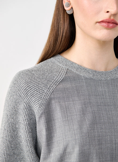 Woven Front Ribbed Sweater by Fabiana Filippi at Andrews