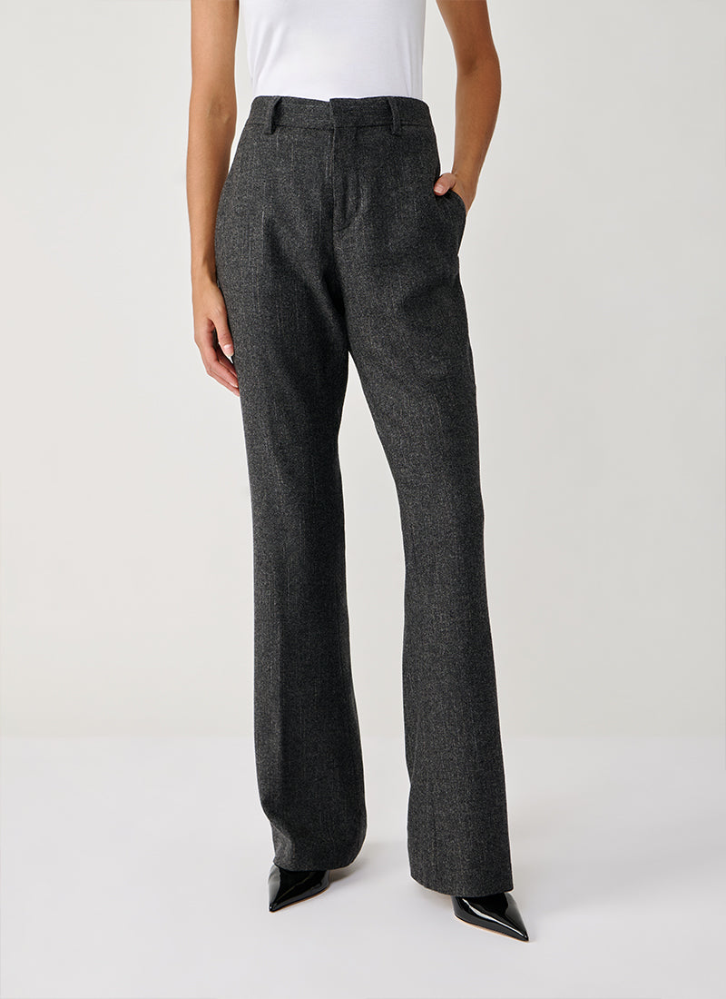 Fabiana Filippi Slubbed Pinstripe Bootcut Trouser