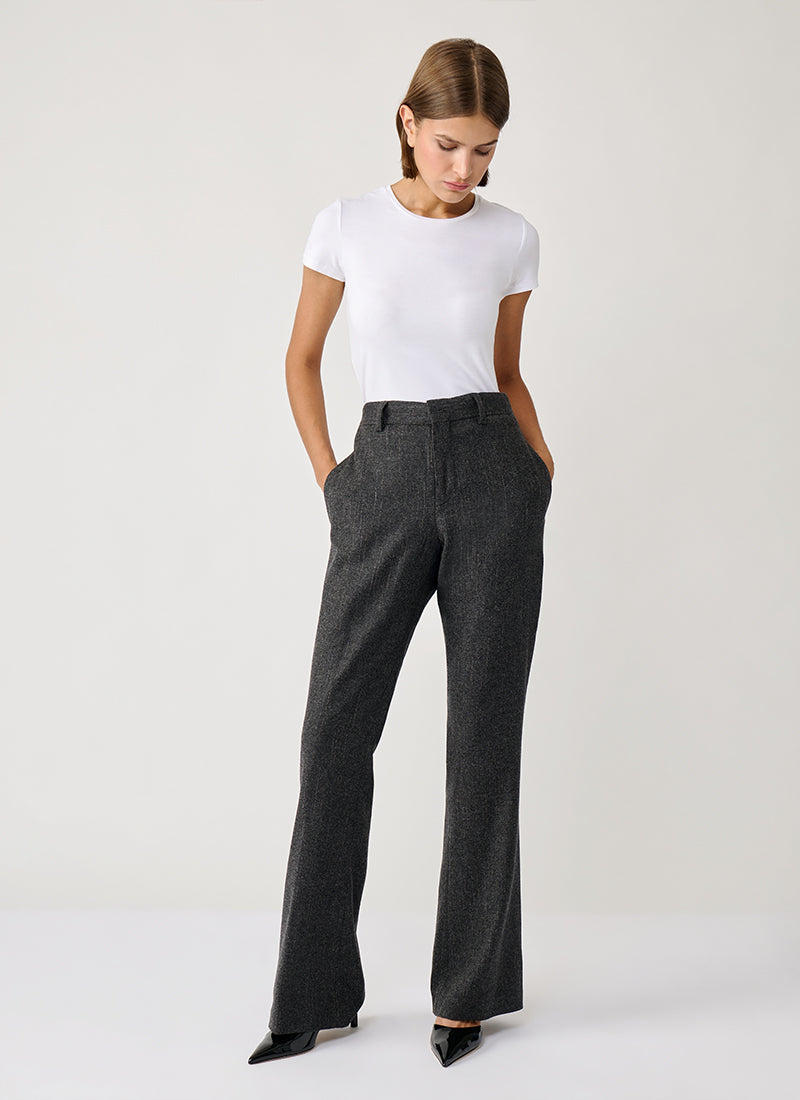 Fabiana Filippi Slubbed Pinstripe Bootcut Trouser