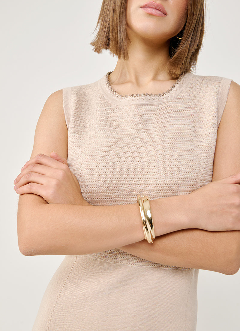 Fabiana Filippi Cotton Wool Sleeveless Knit Dress