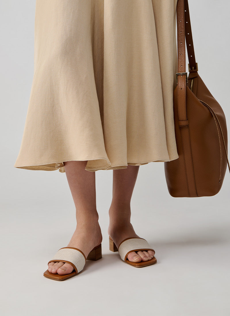 Fabiana Filippi Canvas Leather Slide