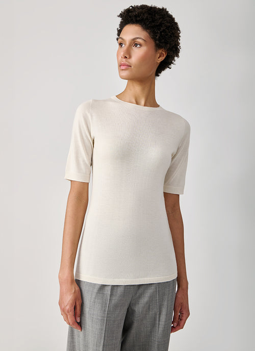 Fabiana Filippi Cashmere Silk Short Sleeve Sweater
