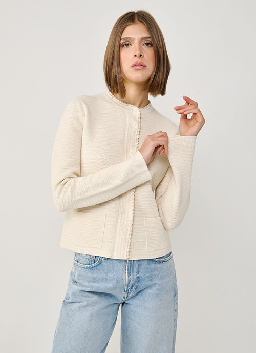  Cotton Wool Crewneck Jacket by Fabiana Filippi at Andrews 