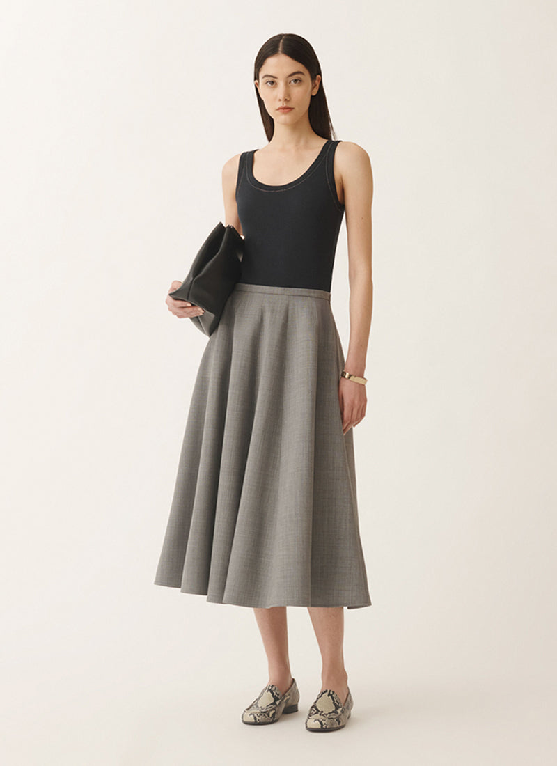 Fabiana Filippi Ribbed Jersey Diamant Trim Tank