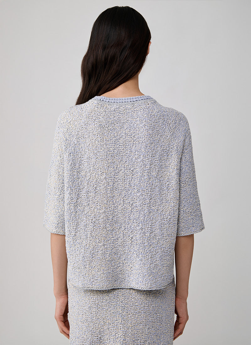 Fabiana Filippi Lurex Tweed 3/4 Sleeve Cape Sweater