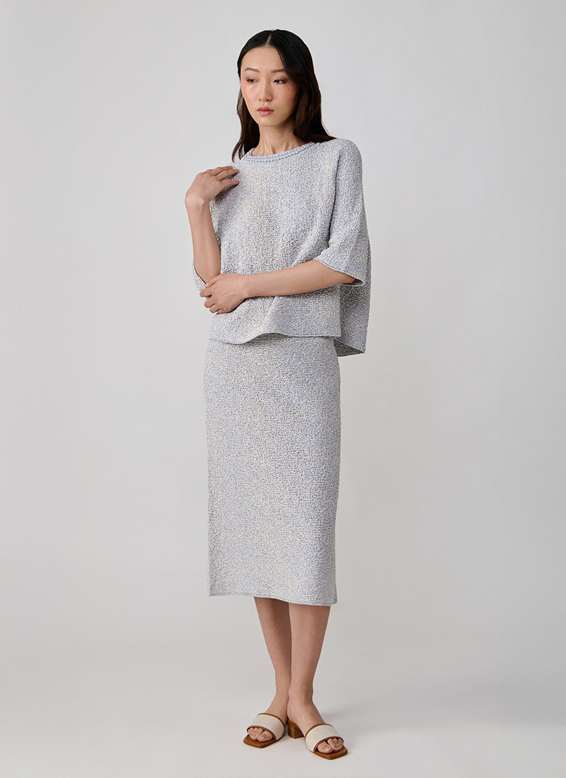 Fabiana Filippi Lurex Tweed 3/4 Sleeve Cape Sweater