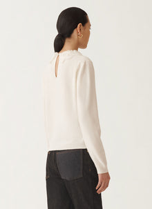 Fabiana Filippi Lace Collar Crew Neck Sweater