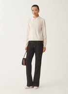 Fabiana Filippi Lace Collar Crew Neck Sweater