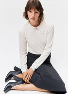 Lace Collar Crew Neck Sweater