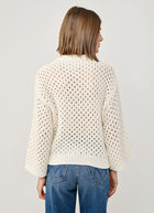 Fabiana Filippi Micro Sequin Mesh Stitch Crew Neck Sweater