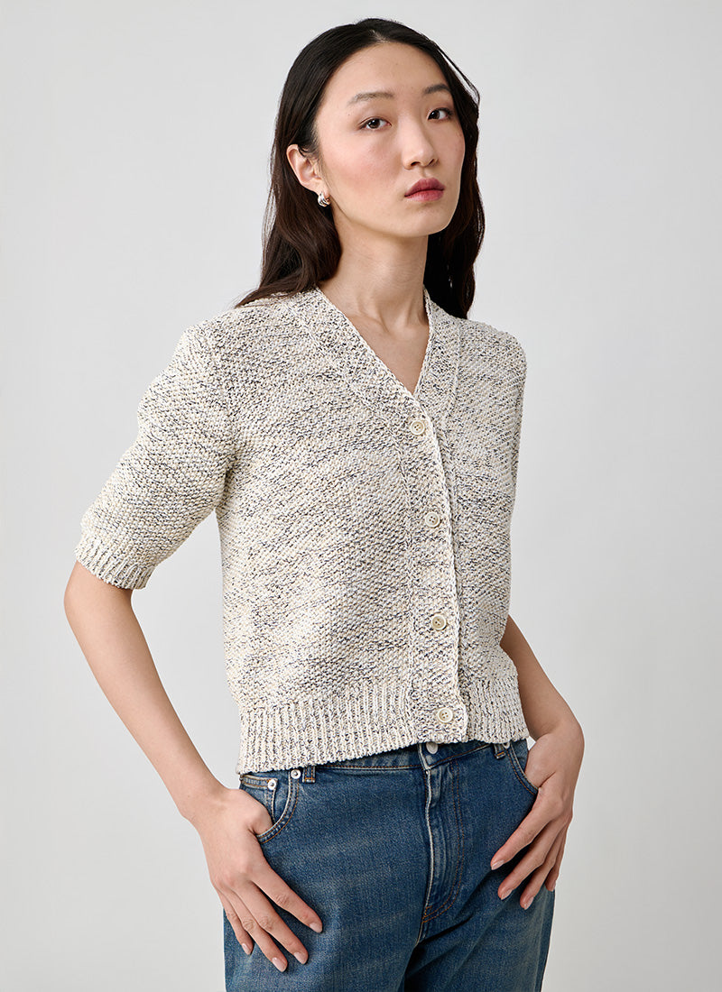 Fabiana Filippi Short Sleeve Moss Stitch Cardigan