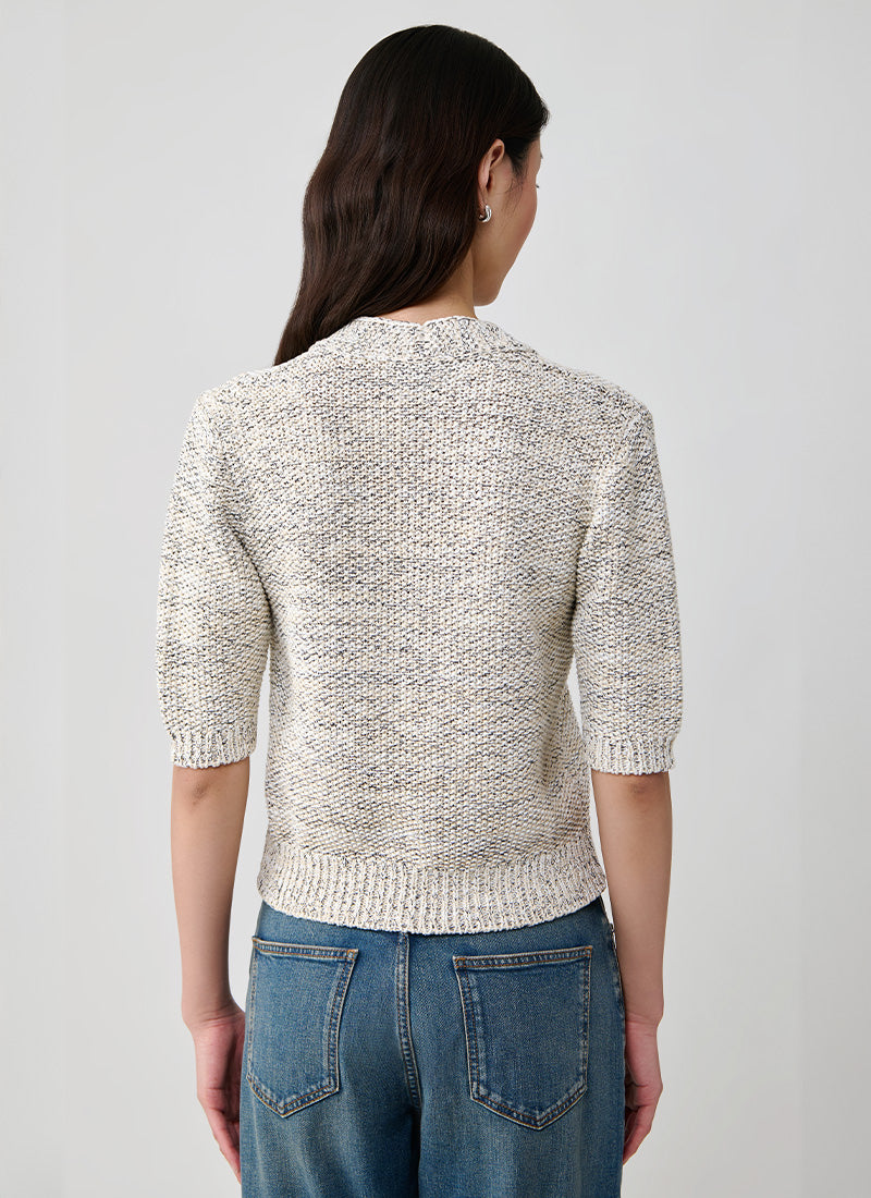 Fabiana Filippi Short Sleeve Moss Stitch Cardigan
