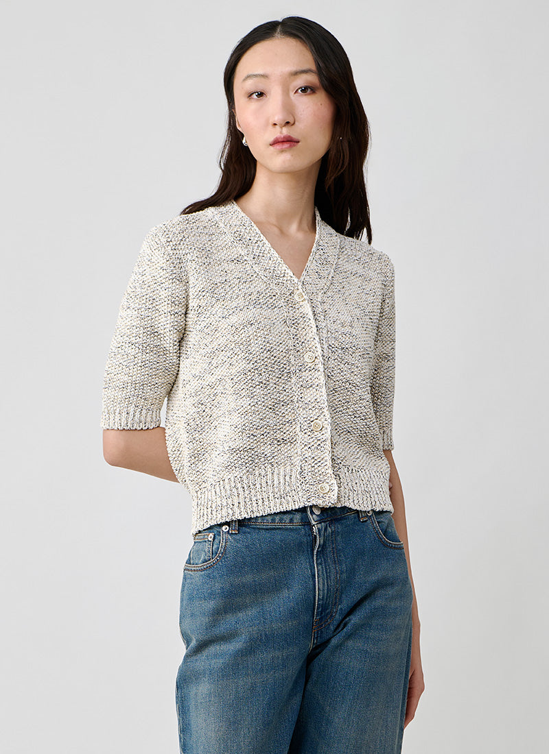 Fabiana Filippi Short Sleeve Moss Stitch Cardigan