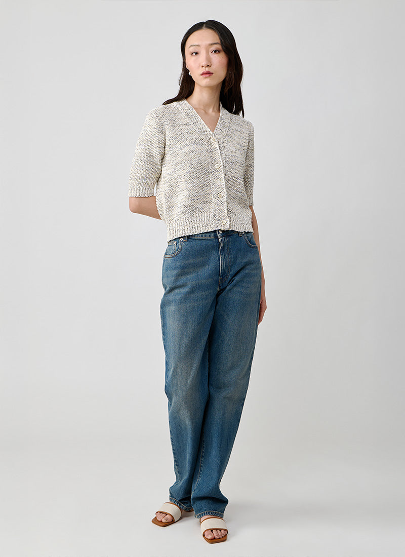 Fabiana Filippi Short Sleeve Moss Stitch Cardigan