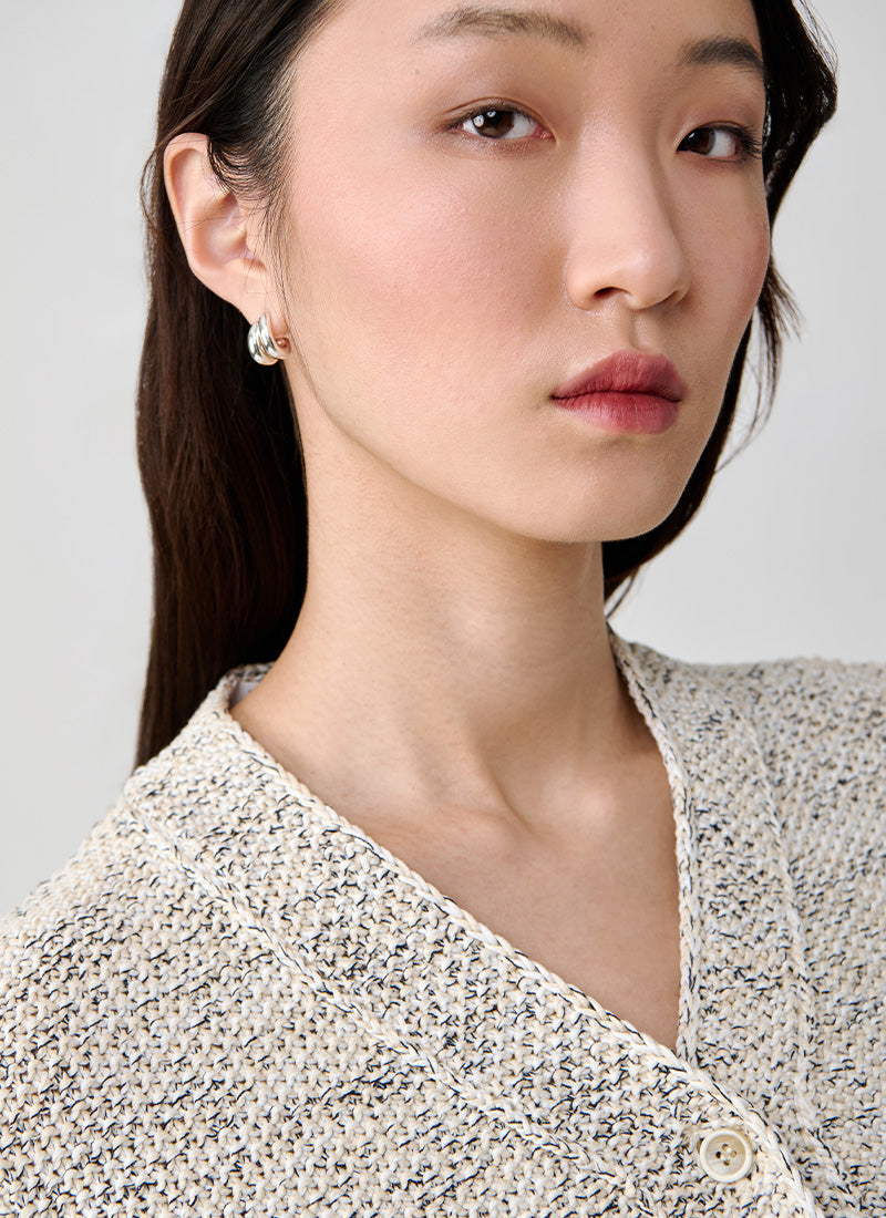 Fabiana Filippi Short Sleeve Moss Stitch Cardigan
