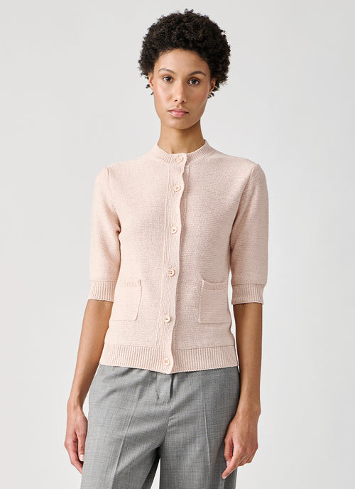 Fabiana Filippi Sequin Crew Neck Patch Pocket Cardigan
