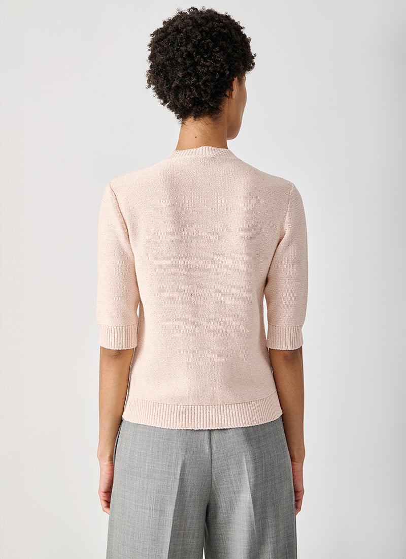 Fabiana Filippi Sequin Crew Neck Patch Pocket Cardigan