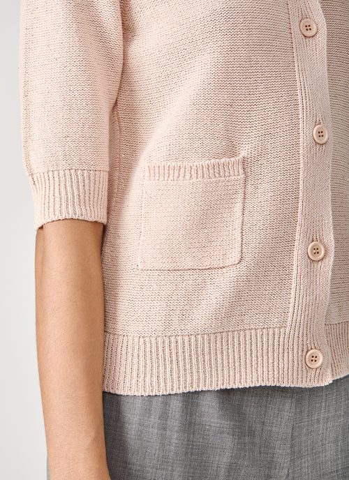Fabiana Filippi Sequin Crew Neck Patch Pocket Cardigan