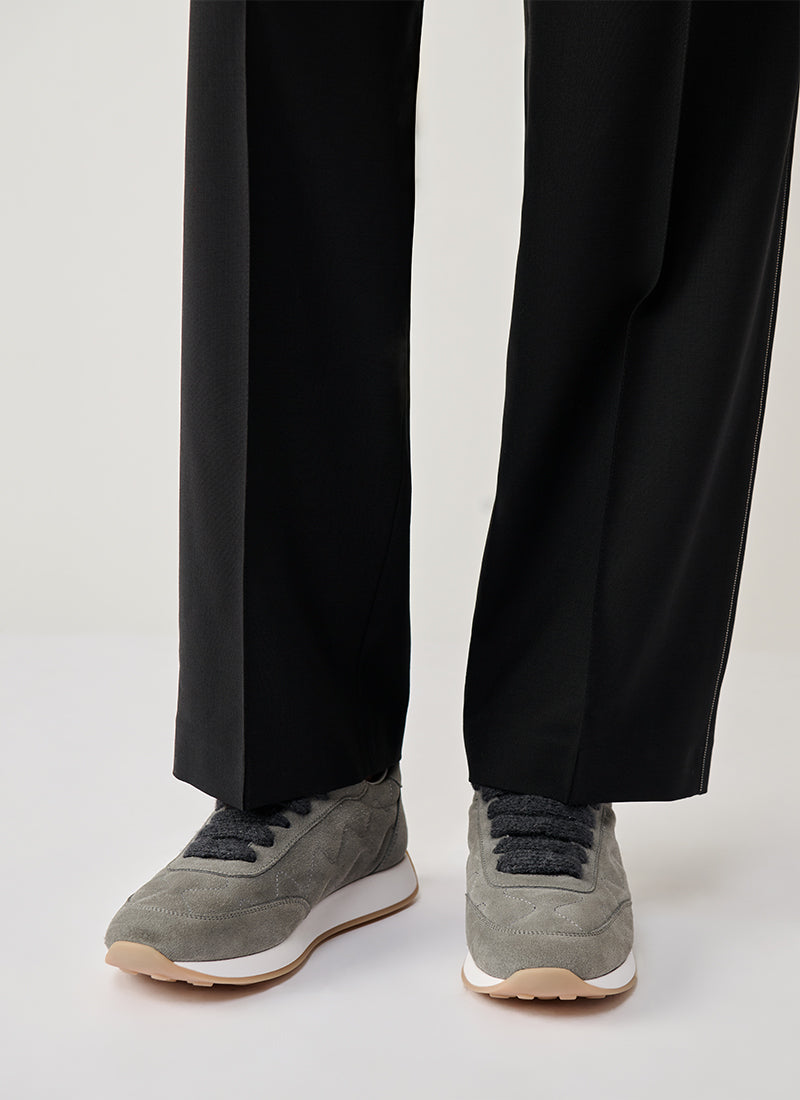  Suede And Filo Diamante Sneakers by Fabiana Filippi at Andrews 