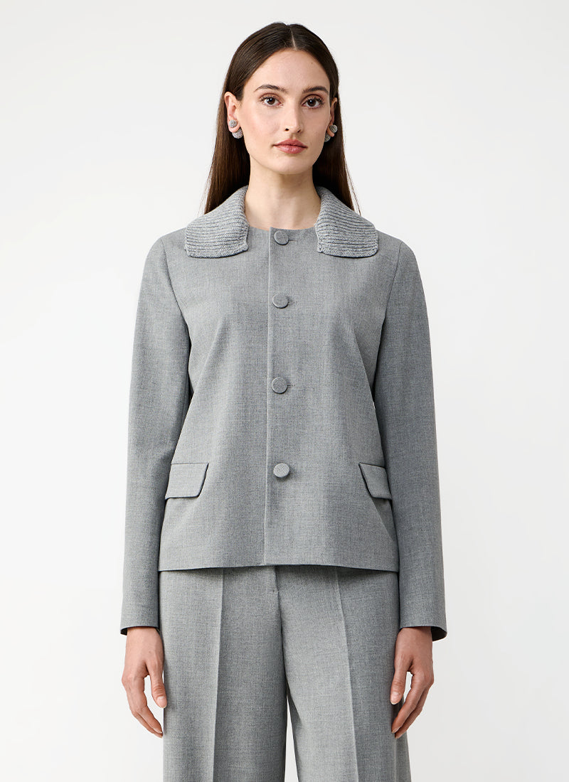  Tecno Jacket With Knit Collar by Fabiana Filippi at Andrews 