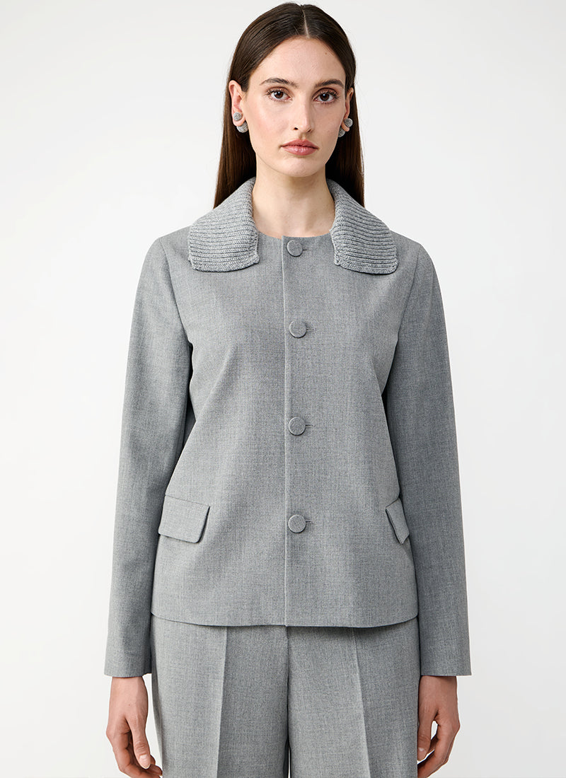  Tecno Jacket With Knit Collar by Fabiana Filippi at Andrews 