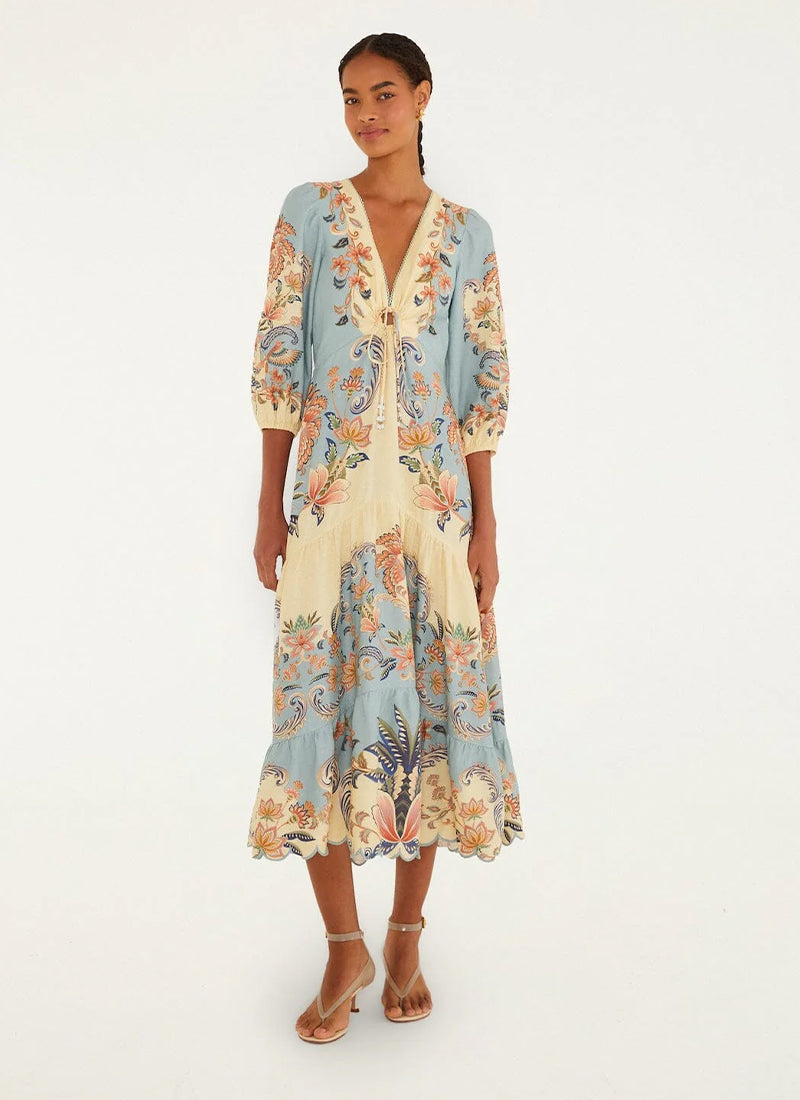 FARM RIO Boho Beauty Butter Maxi Dress