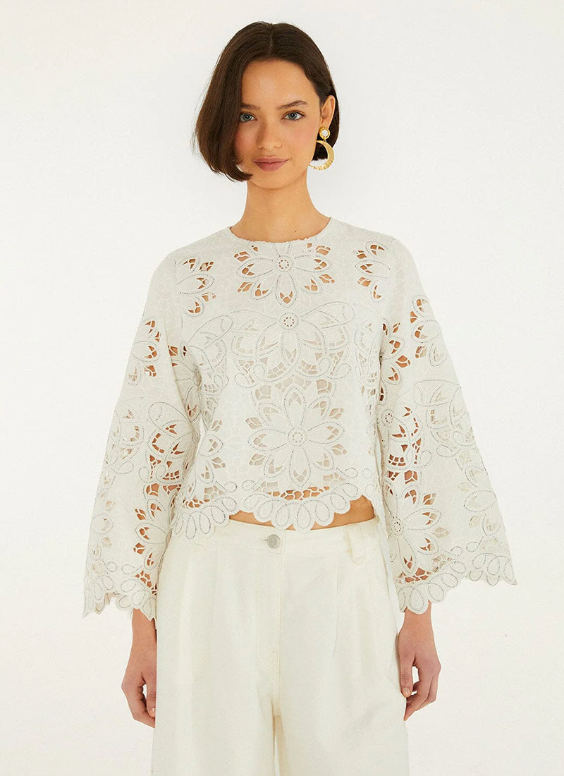 FARM Rio Flowers Richelieu Blouse