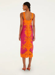 FARM Rio Cutwork Sleeveless Midi Dress