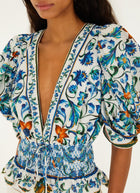 FARM Rio Flora Tile Off-White Blouse