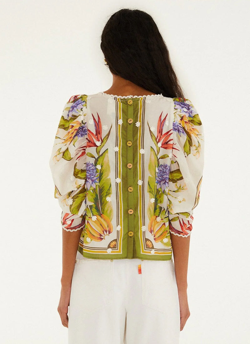 FARM Rio Tropical Scarf Blouse