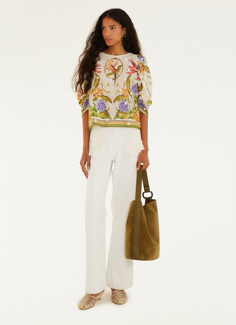 FARM Rio Tropical Scarf Blouse