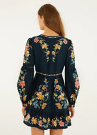 FARM Rio Maira Floral Dark Blue Mini Dress