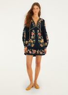 FARM Rio Maira Floral Dark Blue Mini Dress