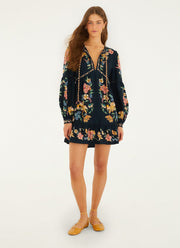 FARM Rio Maira Floral Dark Blue Mini Dress