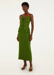 FARM Rio Monstera Leaf Midi Dress