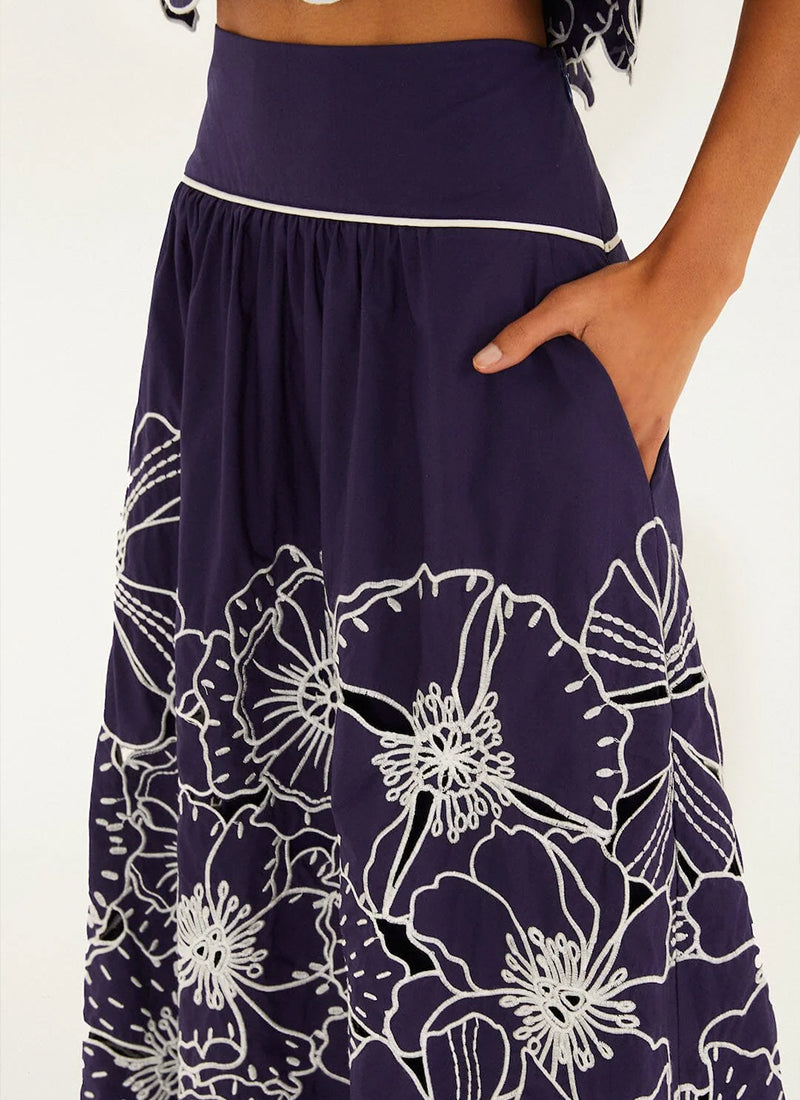 Flowers Richelieu Maxi Skirt by FARM Rio