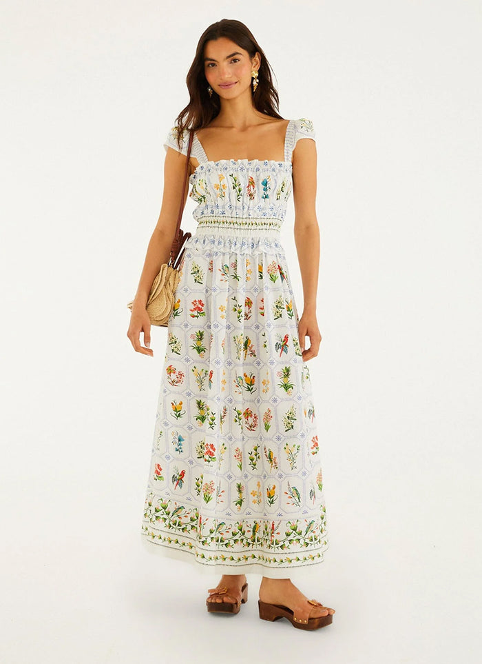 Tropical Porcelain Off-white Dress by FARM RIO