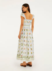 FARM Rio Tropical Porcelain Cotton Maxi Dress