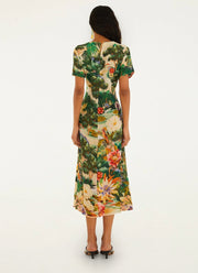 FARM Rio Oriental Garden Short Sleeve Dress