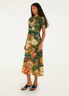 FARM Rio Oriental Garden Short Sleeve Dress