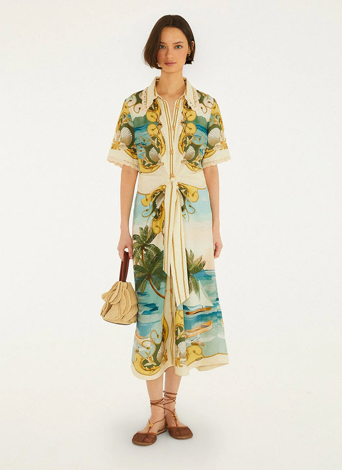 FARM Rio Royal Sea Midi Dress