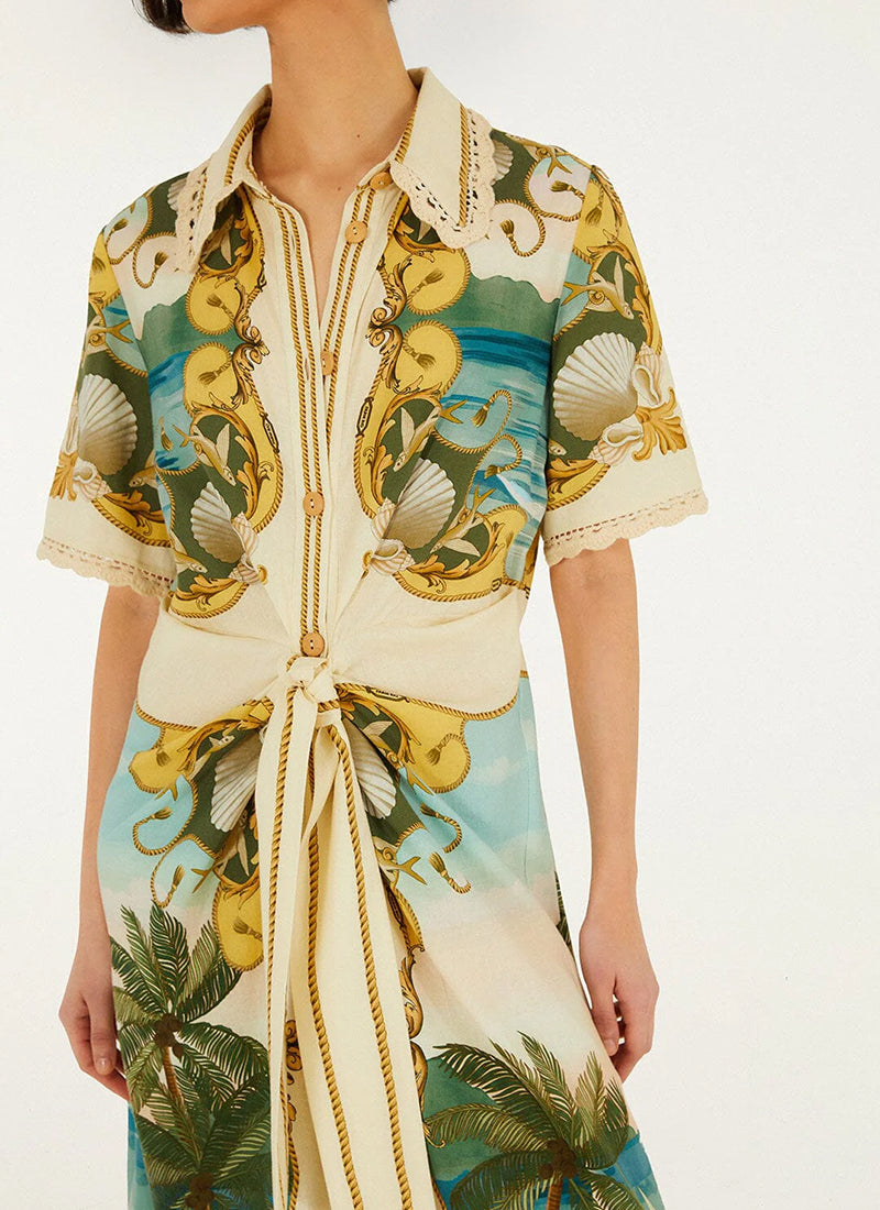 FARM Rio Royal Sea Midi Dress