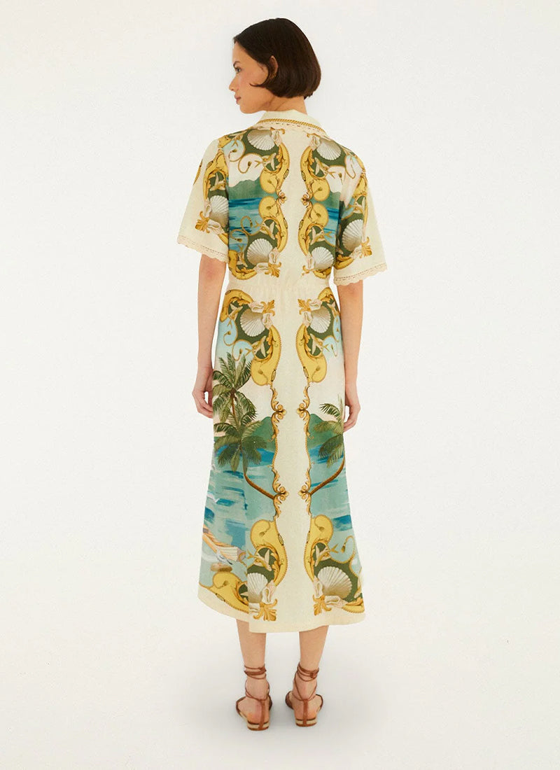 FARM Rio Royal Sea Midi Dress