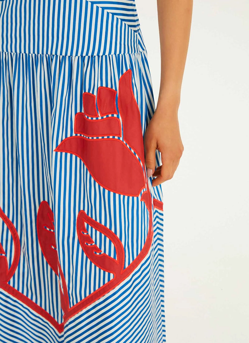 Sky Stripes Blue Sleeveless Dress by FARM RIO